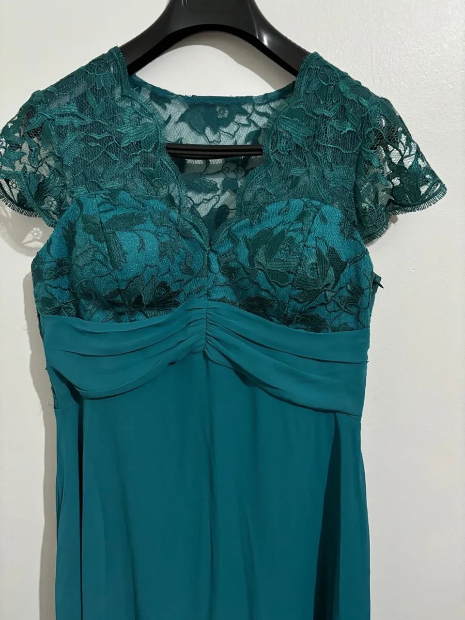 Vestido de renda verde, tamanho G - Foto 4
