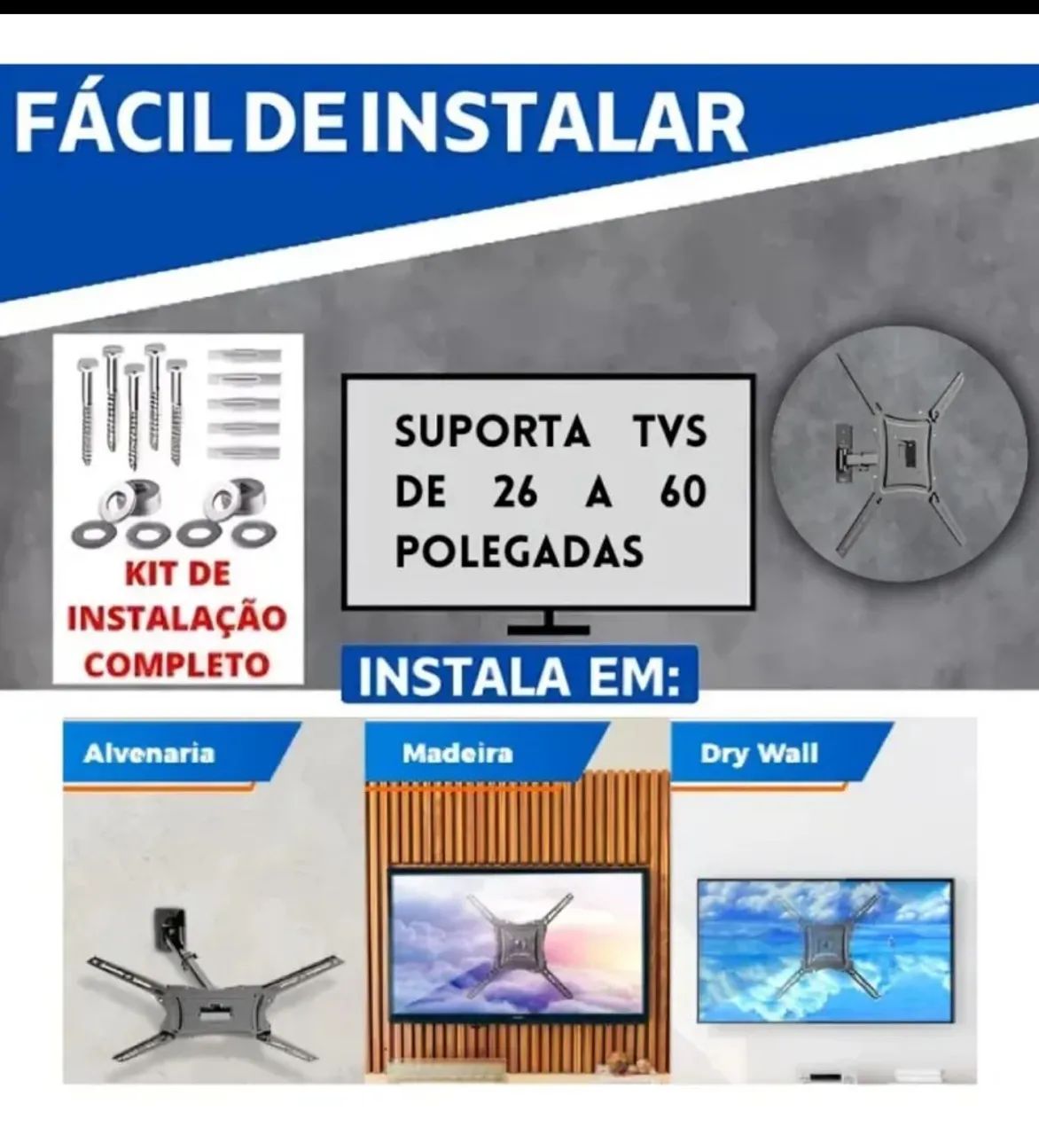 Suporte para TV articulado 26 a 60 polegadas - Foto 2
