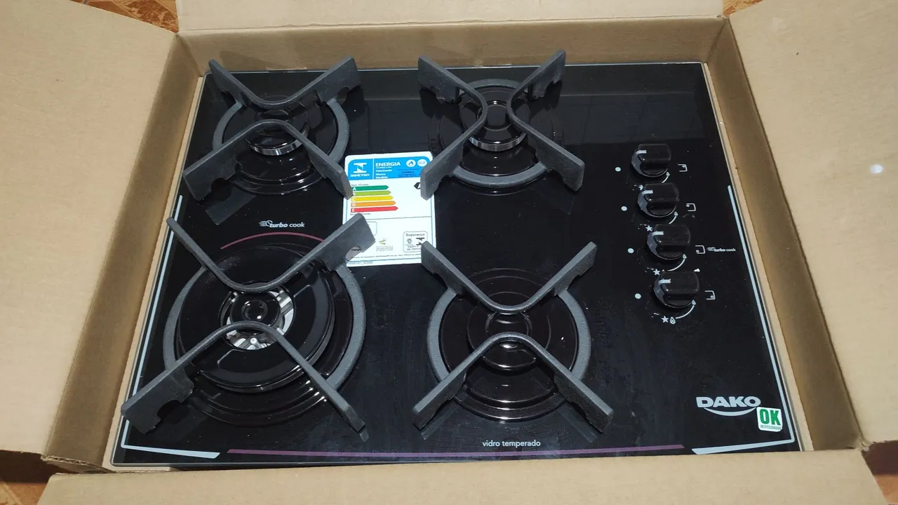 Cooktop Dako OK 4 Bocas Vidro Temperado