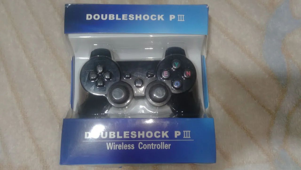 Controle Joystick Para Vídeo Game PlayStation 3 Sem Fio Preto Novo Universal