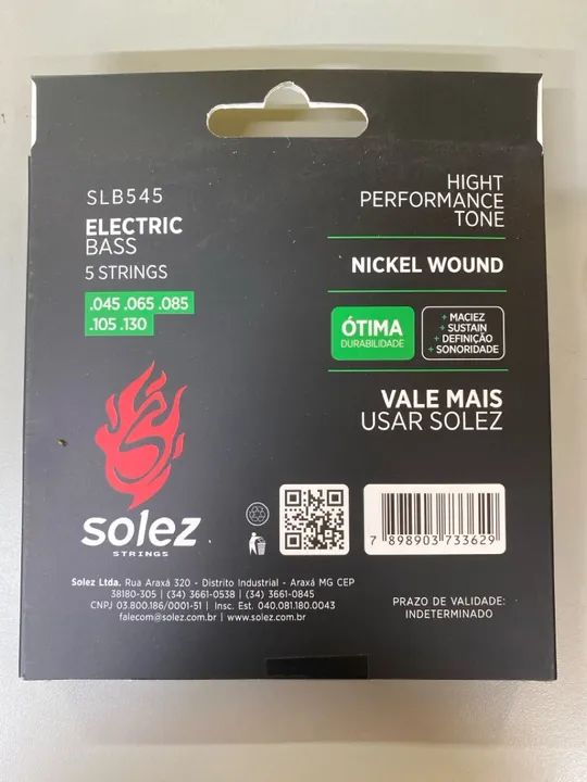Encordoamento Baixo Solez 5 Cordas 45/130 SLB545 - Foto 2