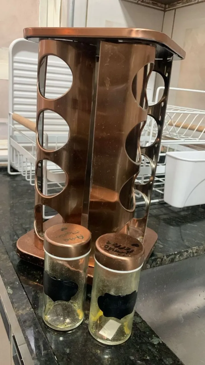 Porta Temperos Giratório Rose Gold