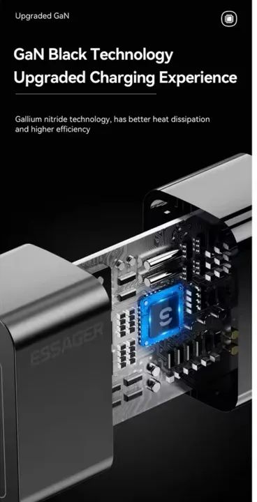 Carregador Rápido 33W GaN USB B-A + Type-C - Foto 2