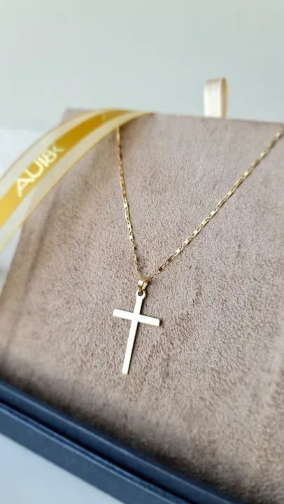 Colar e Pingente Cruz em Ouro 18k - Foto 3