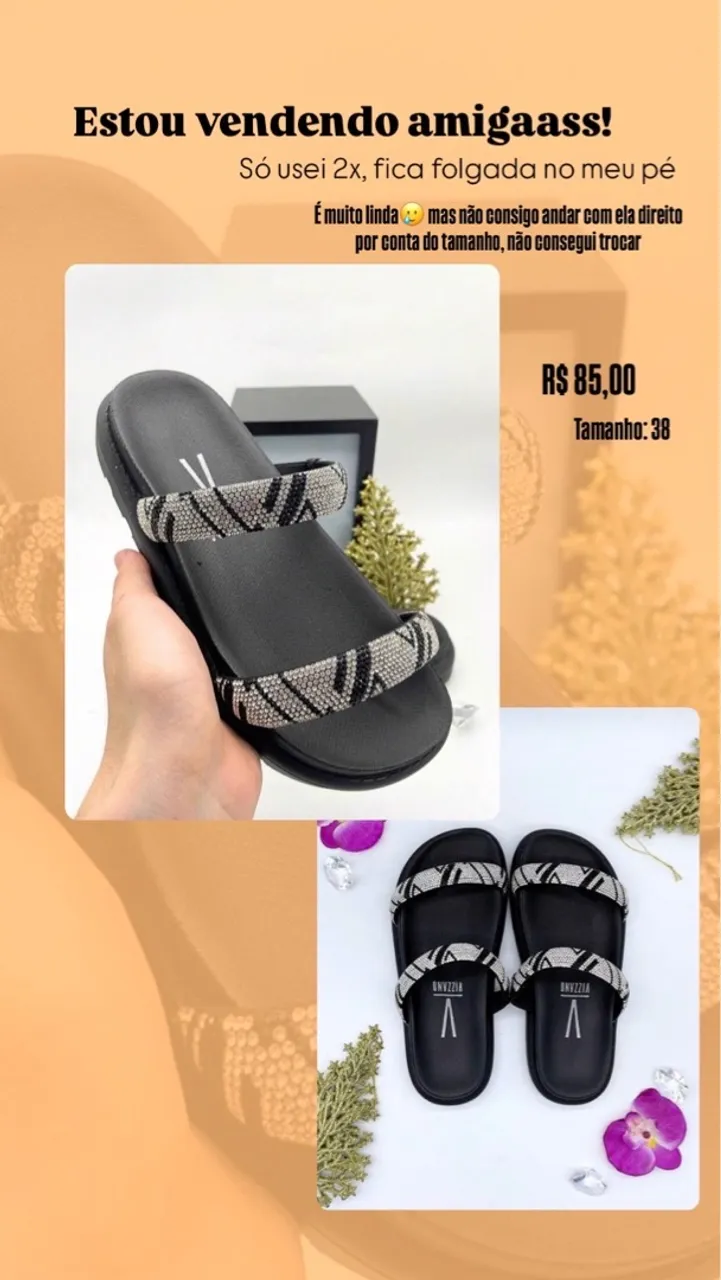 Sandália Vizzano com Strass - Tamanho 38