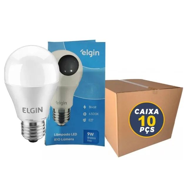 Kit 10 Lâmpadas Led Bulbo 9w 6500k Elgin - Foto 2