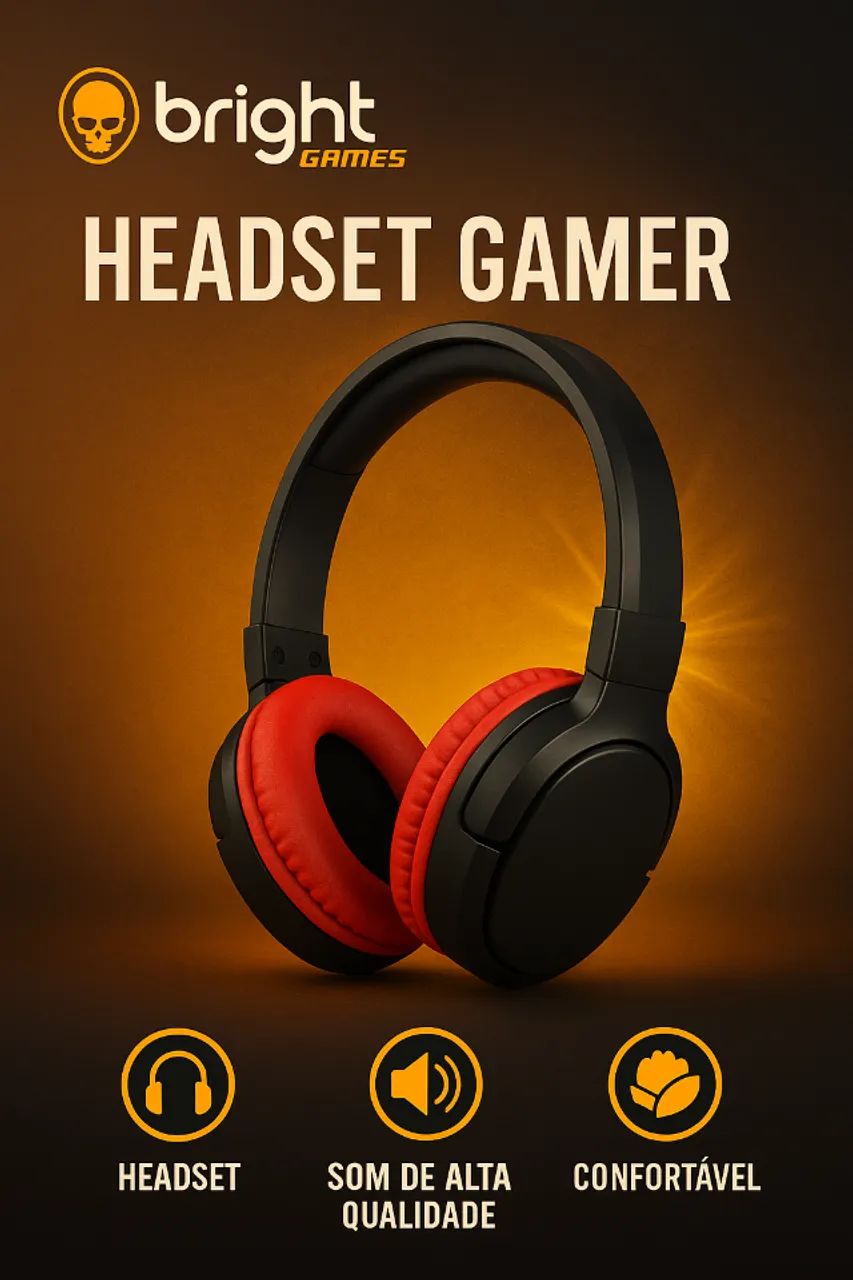 Headset Gamer Bright Games - Conforto, Estilo e Qualidade! 