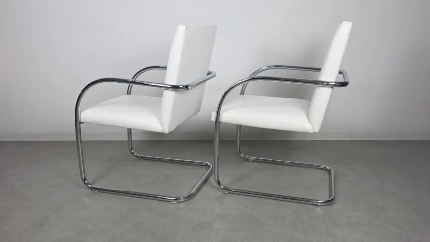 Par de Cadeiras linha de escritório em Aço tubular cromado, ultraresistente - Foto 3