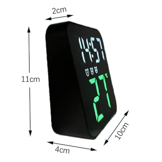 Relógio Digital Led Mesa Ou Parede Temperatura Alarme Usb -Le 2164 - Loja Coimbra Entrega - Foto 3