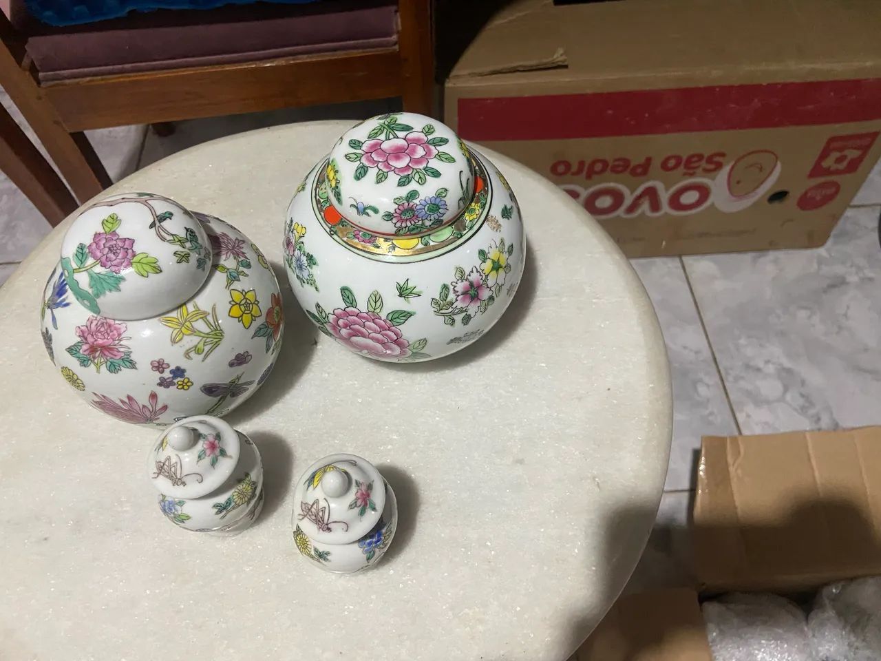 4 potiches chineses tem floral lindos! - Foto 2