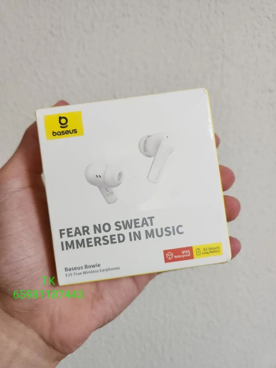 Fone Bluetooth Baseus com certificação IPX5 