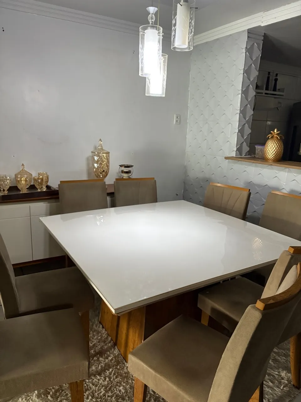 Mesa branca 8 cadeiras