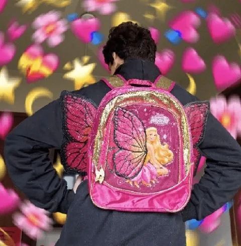 Mochila Barbie Butterfly  - Rosa - Semi-usada