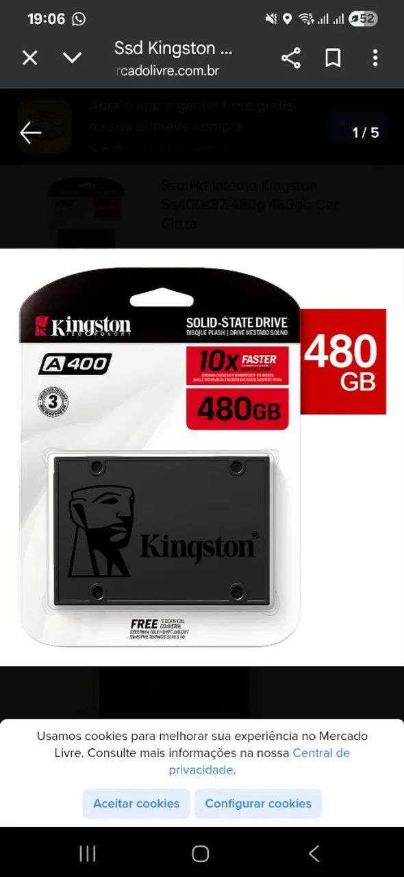 Promoção!!! SSd kingston 480Gb ORIGINAL