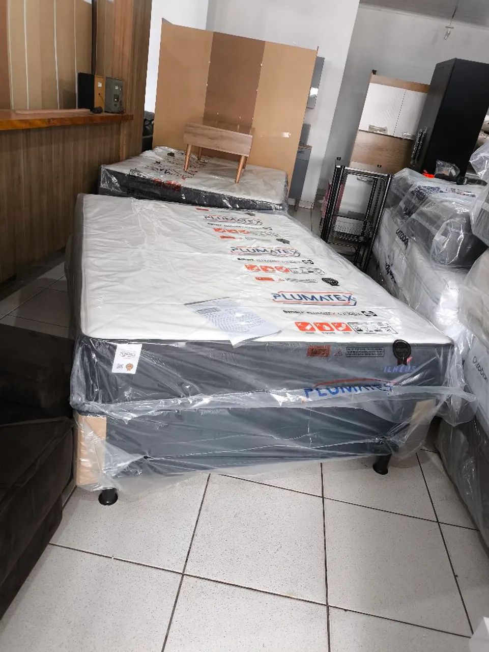 Cama box casal base mais colchão de mola ensacada com 25 cm  - Foto 4