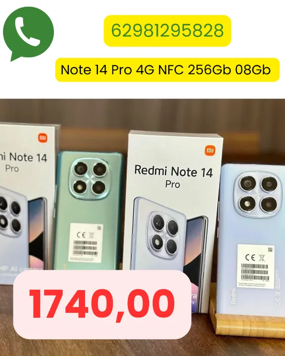 Celular Redmi Note 14 Pro 4G NFC 256Gb 08Gb Ram Lacrado Global Entregamos Garantia