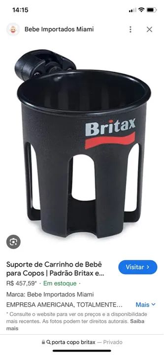 Copo Britax - Carrinho de Bebê