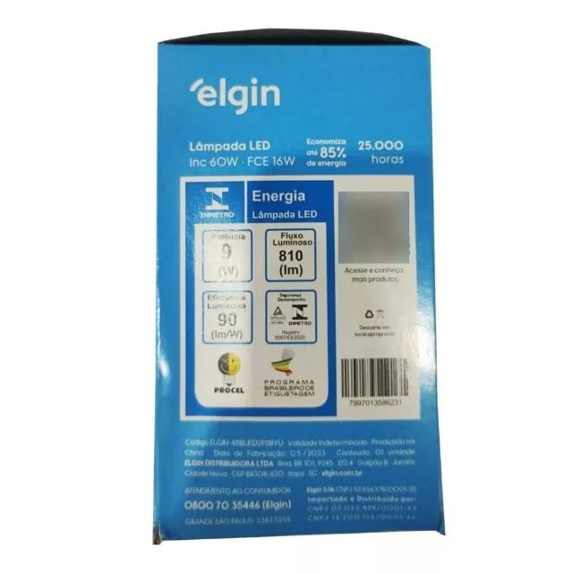 Kit 10 Lâmpadas Led Bulbo 9w 6500k Elgin - Foto 4