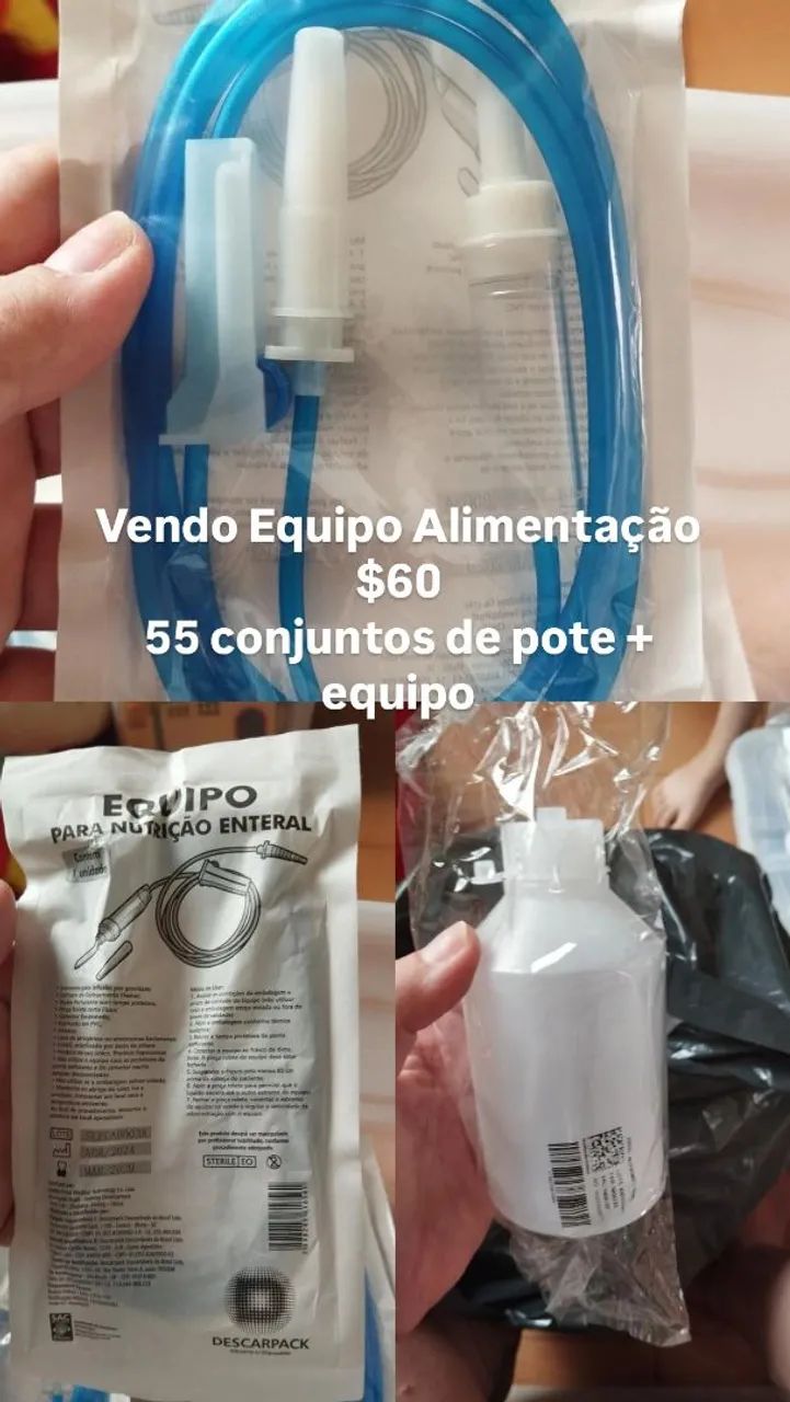 Pote e equipo para sonda - alimentação enteral 