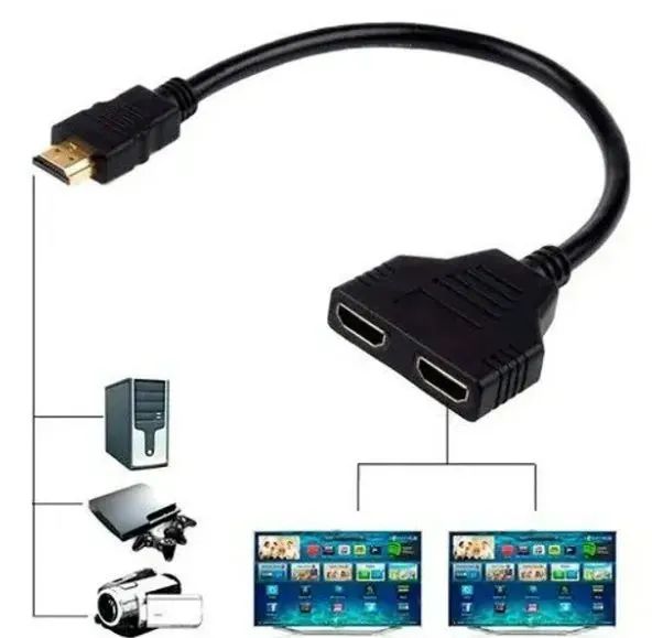 Duplicador Hdmi 1 Entrada 2 Saídas + 2 Cabo Hdmi Full Hd - Foto 2