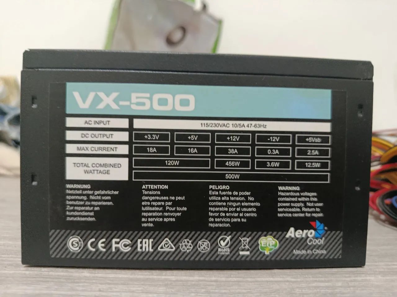 Fonte de PC Aerocool VX-500 500W