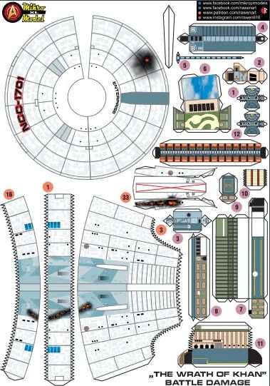 Kit para Imprimir e Montar da Clássica Nave Enterprise (envio pelo zap) - Foto 4