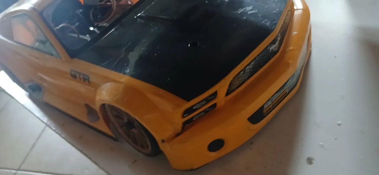 Bolha automodelo serve em tamiya e kyosho 1/10 Mustang amarelo - Foto 3