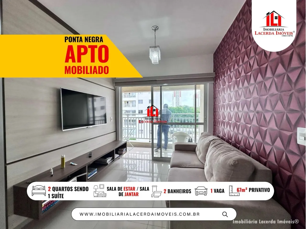 APARTAMENTO NA PONTA NEGRA AO LADO SHOPPING PONTA NEGRA - MOBILIADO
