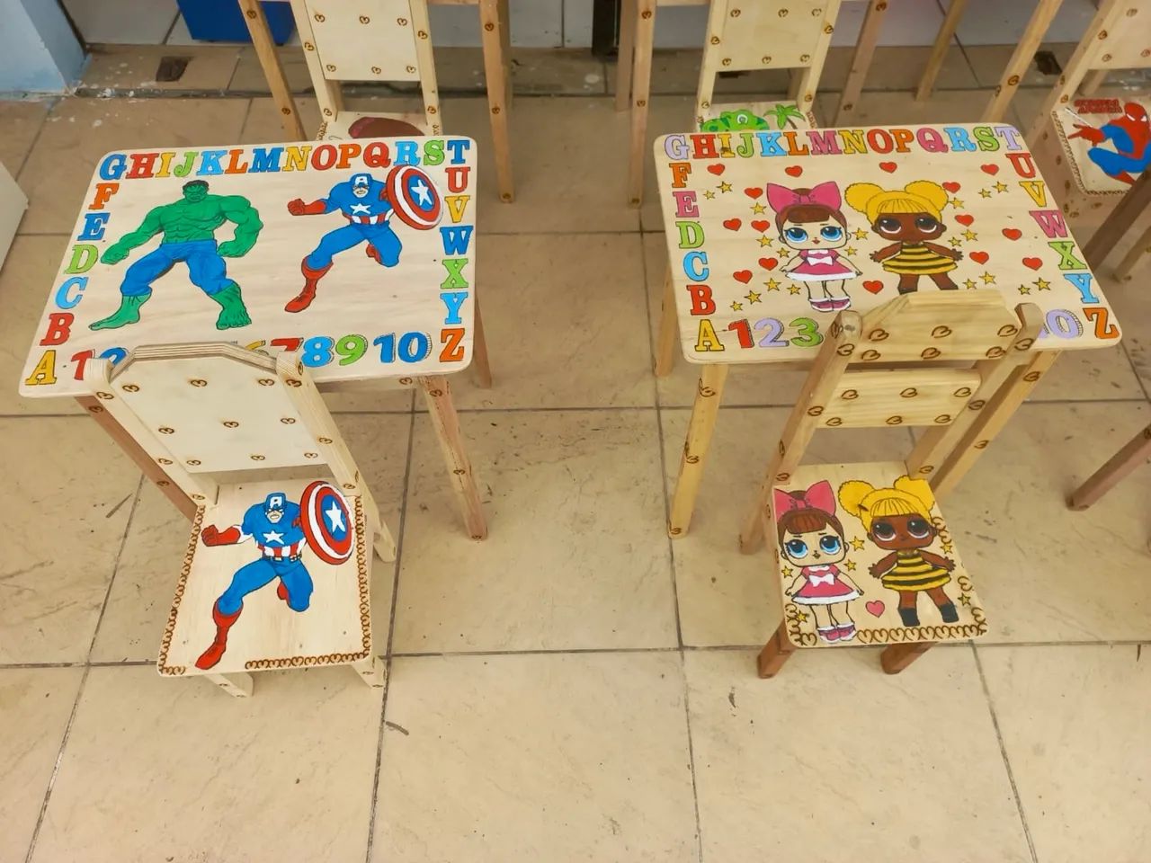 Kit Infantil de Madeira Mesa+ Cadeira 