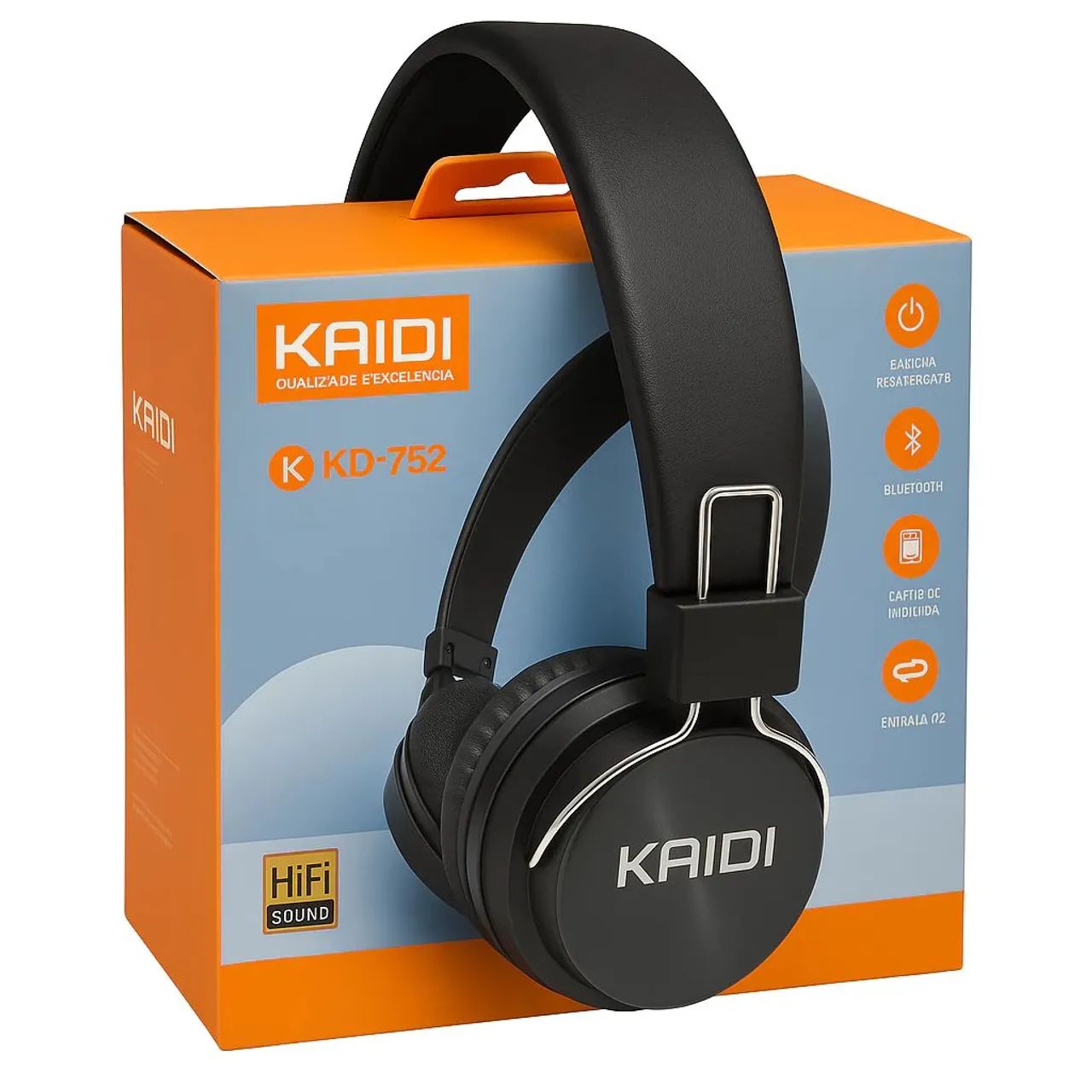 Fone de Ouvido Wireless Kaidi Kd752 Headset Bluetooth Fm Aux - Gtech