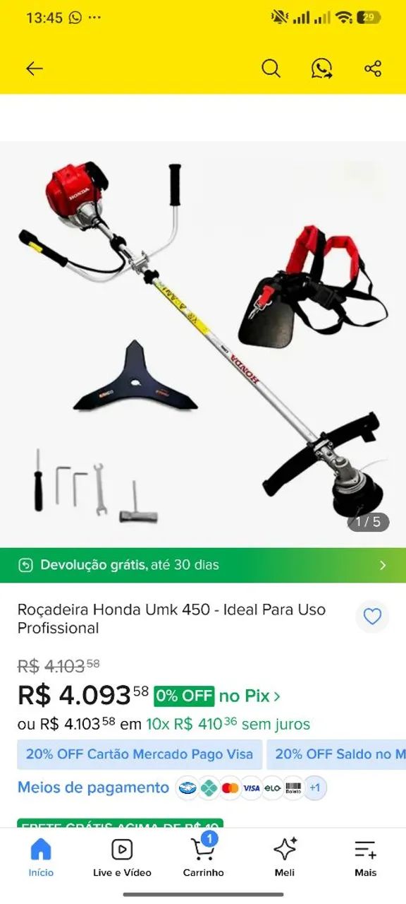 Roçadeira 4 tempo 