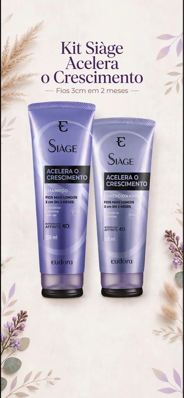 Kit Siàge Acelera o Crescimento Shampoo + Condicionador Eudora