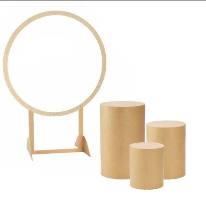 KIT TRIO DE CILINDRO LISO PARA FESTAS COM PAINEL ARCO  150×150 MDF