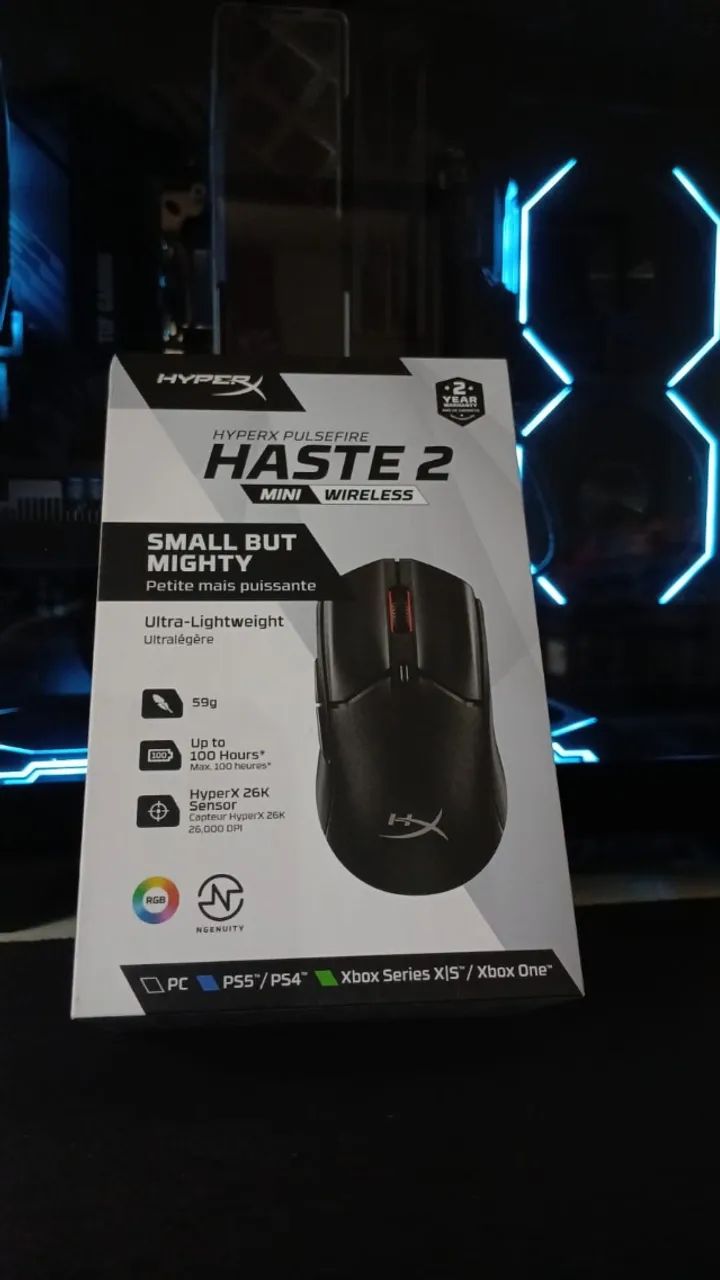 Mouse Gamer Sem Fio HyperX Pulsefire Haste 2 Mini - 2,4GHz/Bluetooth - Foto 2