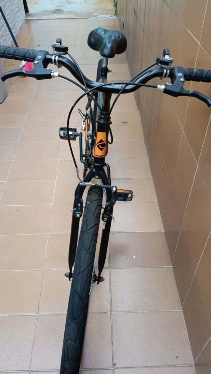 Bicicleta aro 26 Rharu - Preta e Laranja - Foto 5
