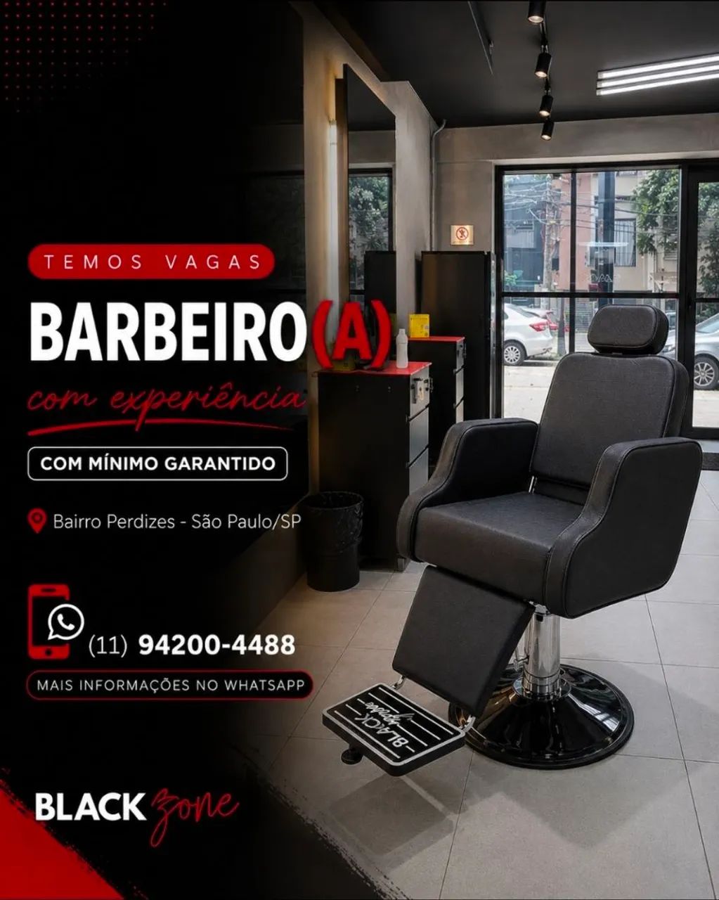 Vaga pra Barbeiro (ganhos de 3 a 7 mil)