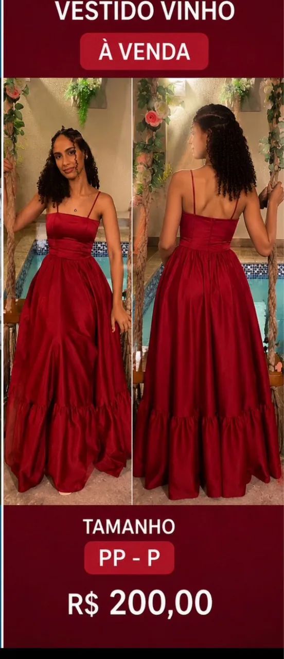 Vestido de festa vinho