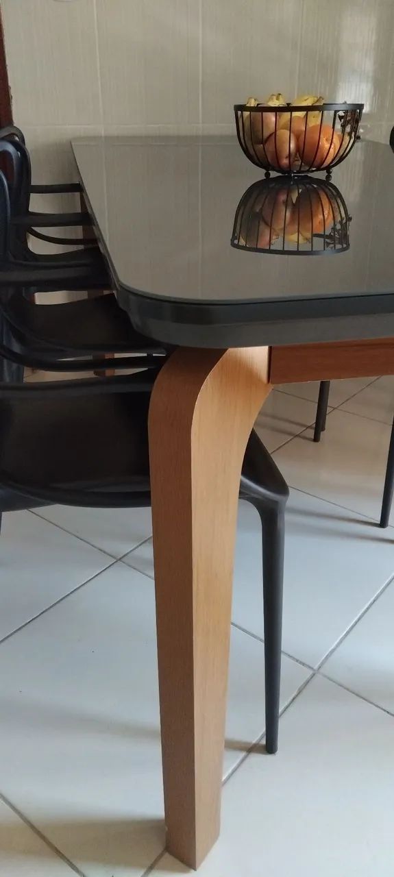 Mesa em MDF e Vidro  + 6 Cadeiras Allegra Top Chairs - Foto 5