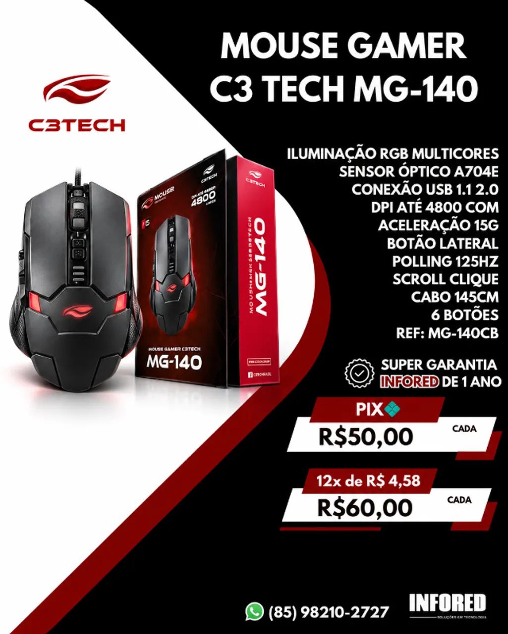 Mouses Gamer C3Tech em Destaque - Foto 4