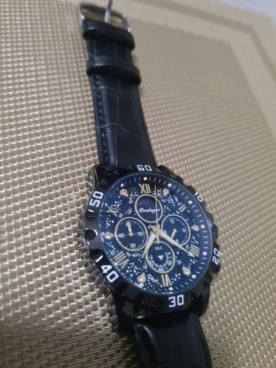 Relógio De Quartzo Preto Com Cronógrafo Luminoso Masculino - Foto 3