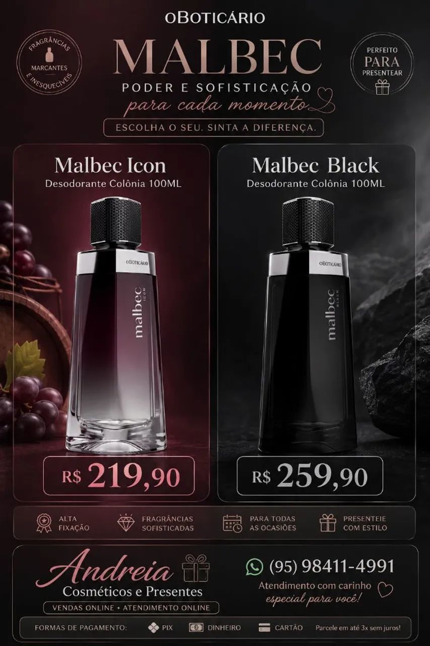 O Boticário Malbec Ícon / Black 