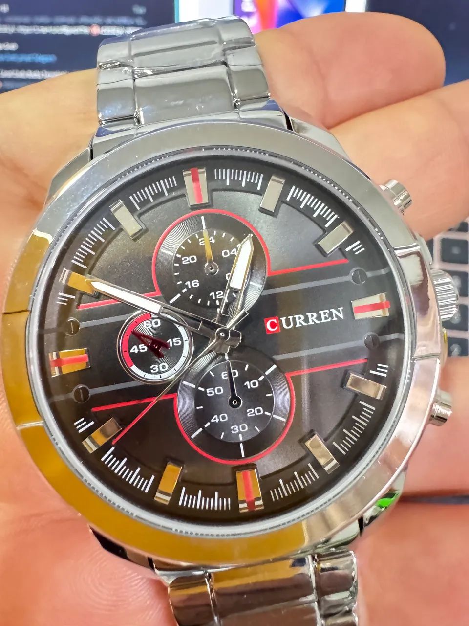 Relógio curren masculino original novo com colador de pulseira e brinde - Foto 5