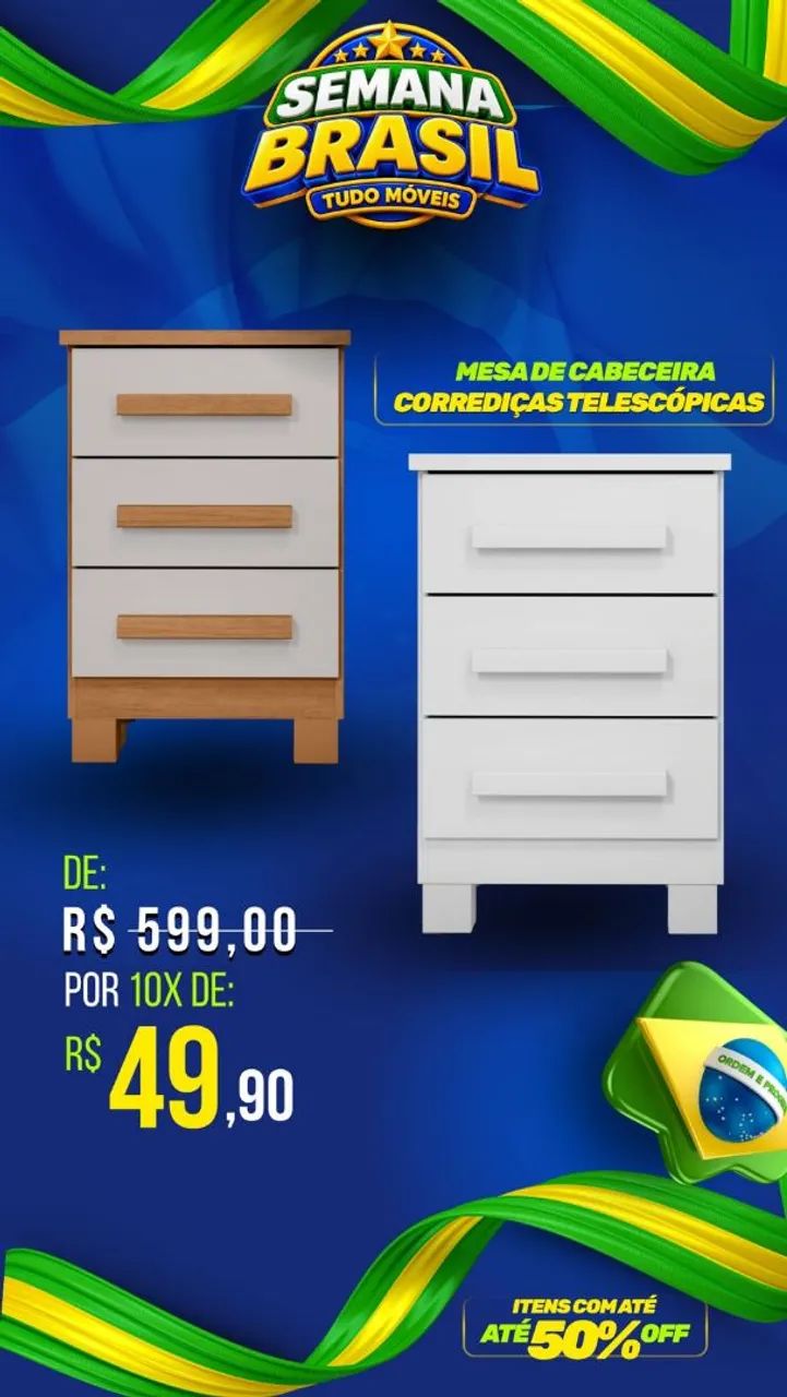 Mesa de cabeceira corrediças telescópicas 