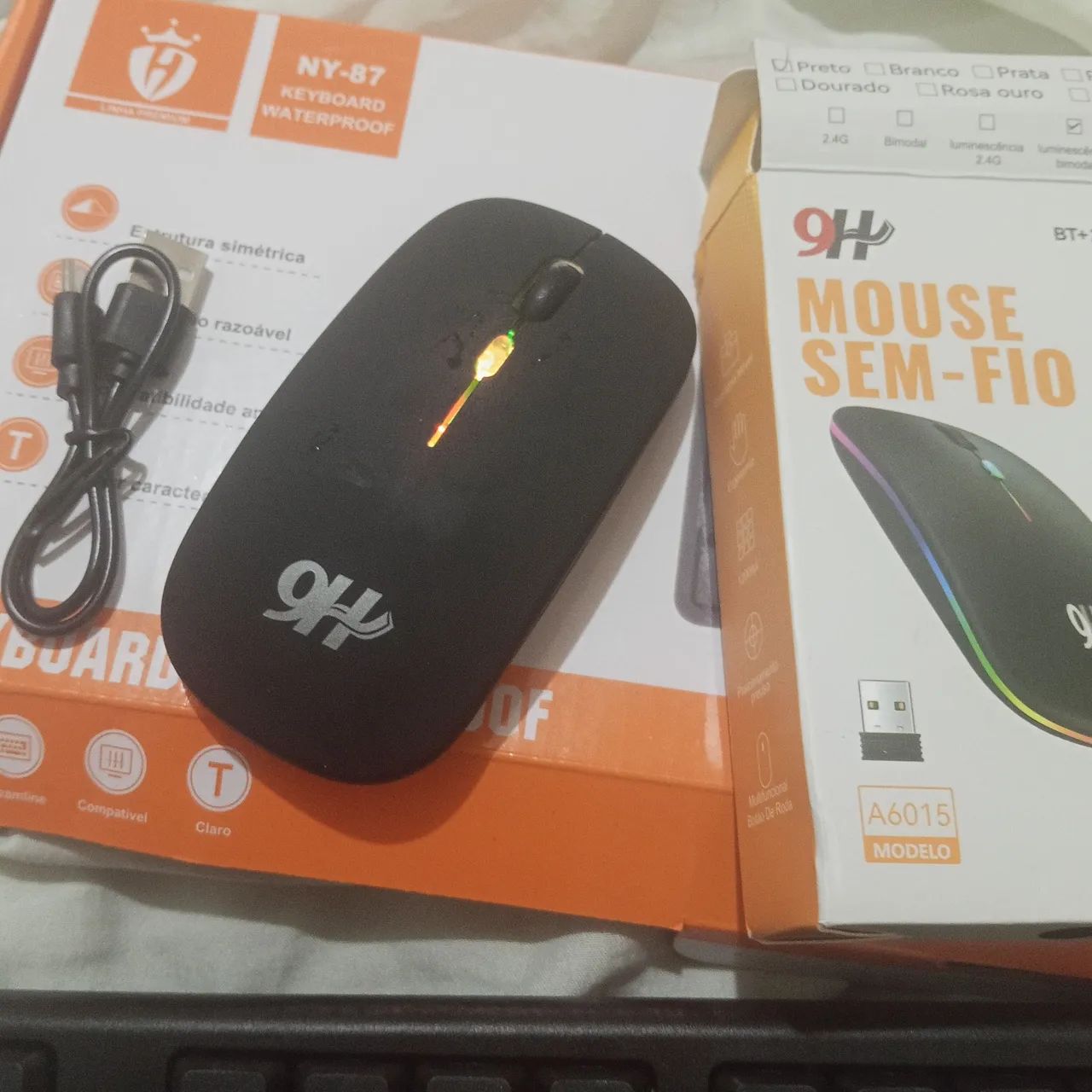 Kit teclado com fio e mouse sem fio  - Foto 5