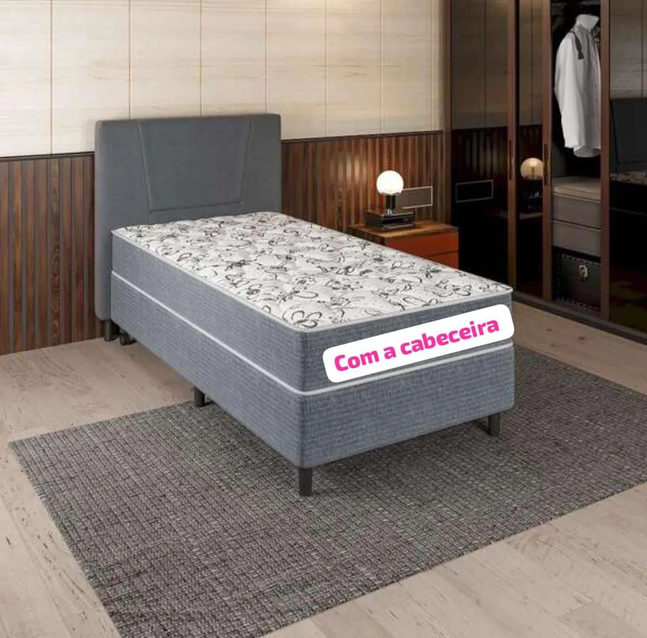 Cama box solteiro com a cabeceira entrega grátis 