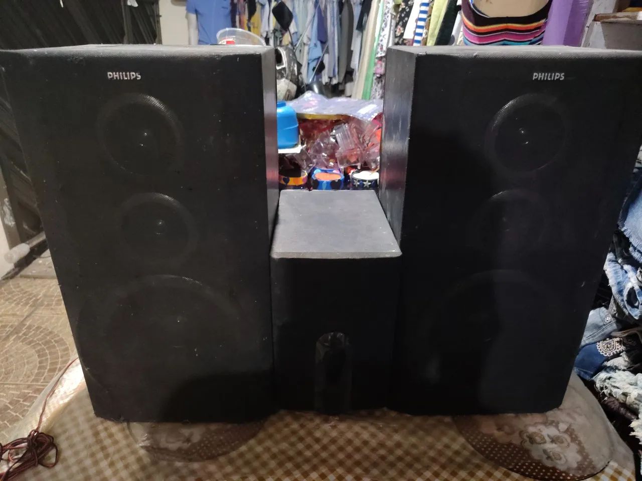 3 Caixas de Som Philips/Mystic - Não Testadas