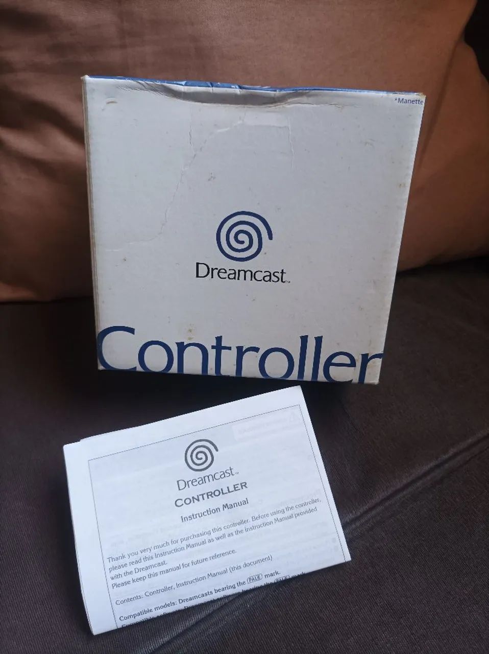 Caixa controle Dreamcast Europa com manual