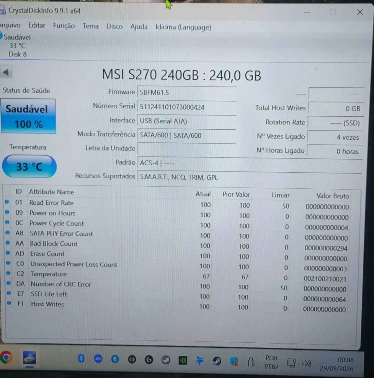 SSD Externo 240gb. Novo  - Foto 2