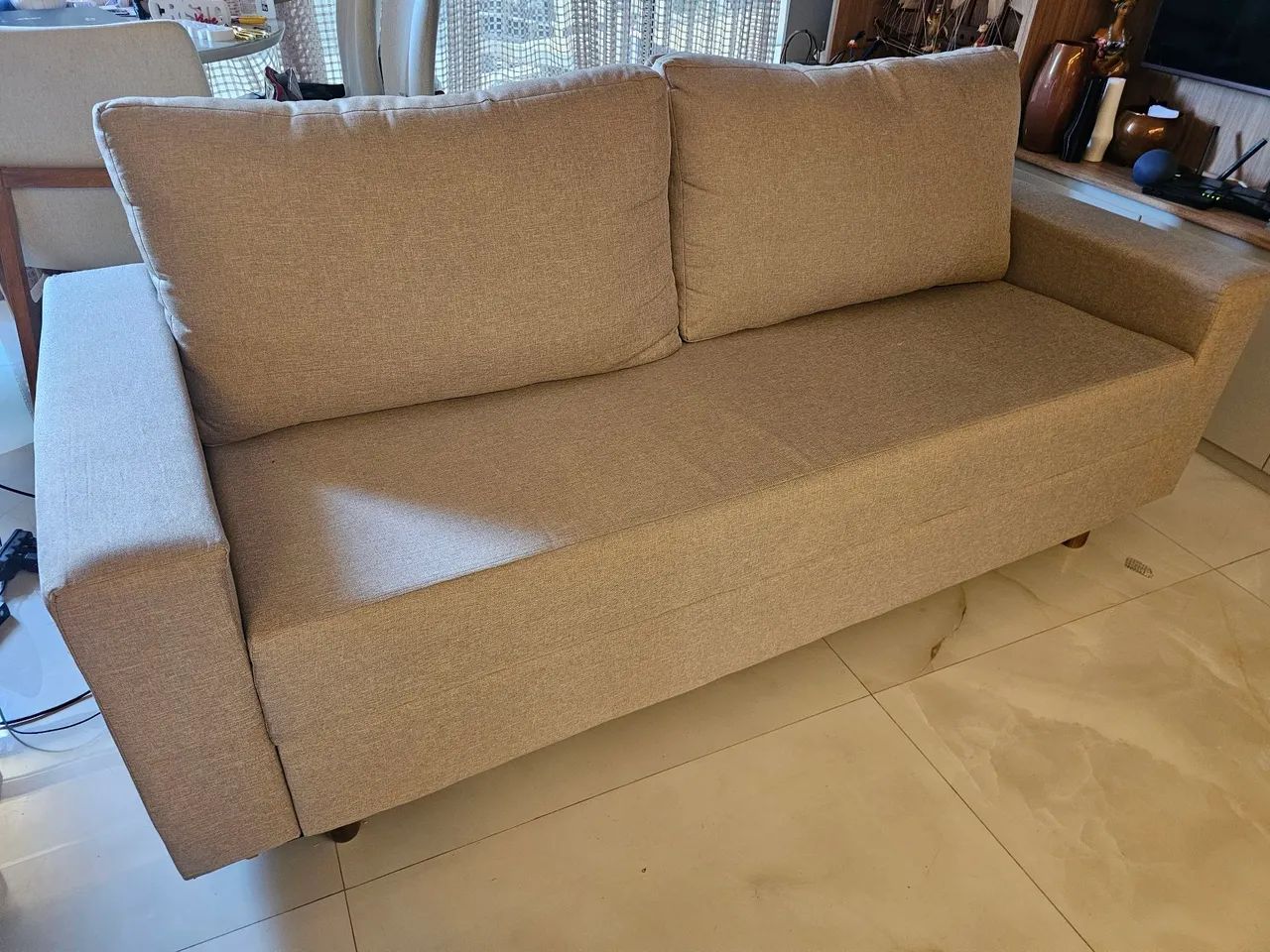 Sofá 3 lugares 200cm Bluma em Linho Castor - Sorelle  - Foto 2