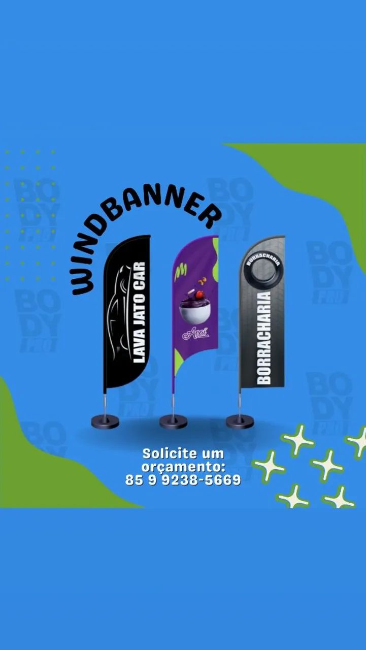 Wind banner / Bandeira a partir de R$80,00